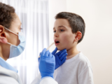 Kid with sick throat